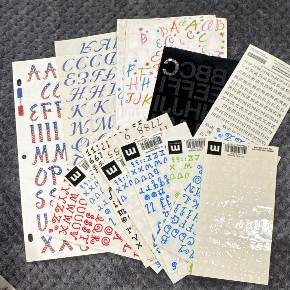 24 Pages Of Miscellaneous Numbers And Letters, Some Missing( Used)￼